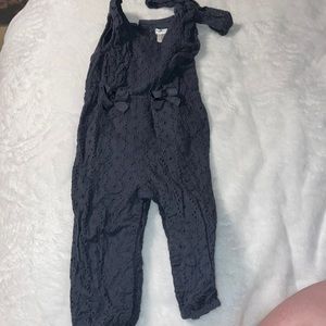 Max studio kid size 12 month romper navy blue with headband